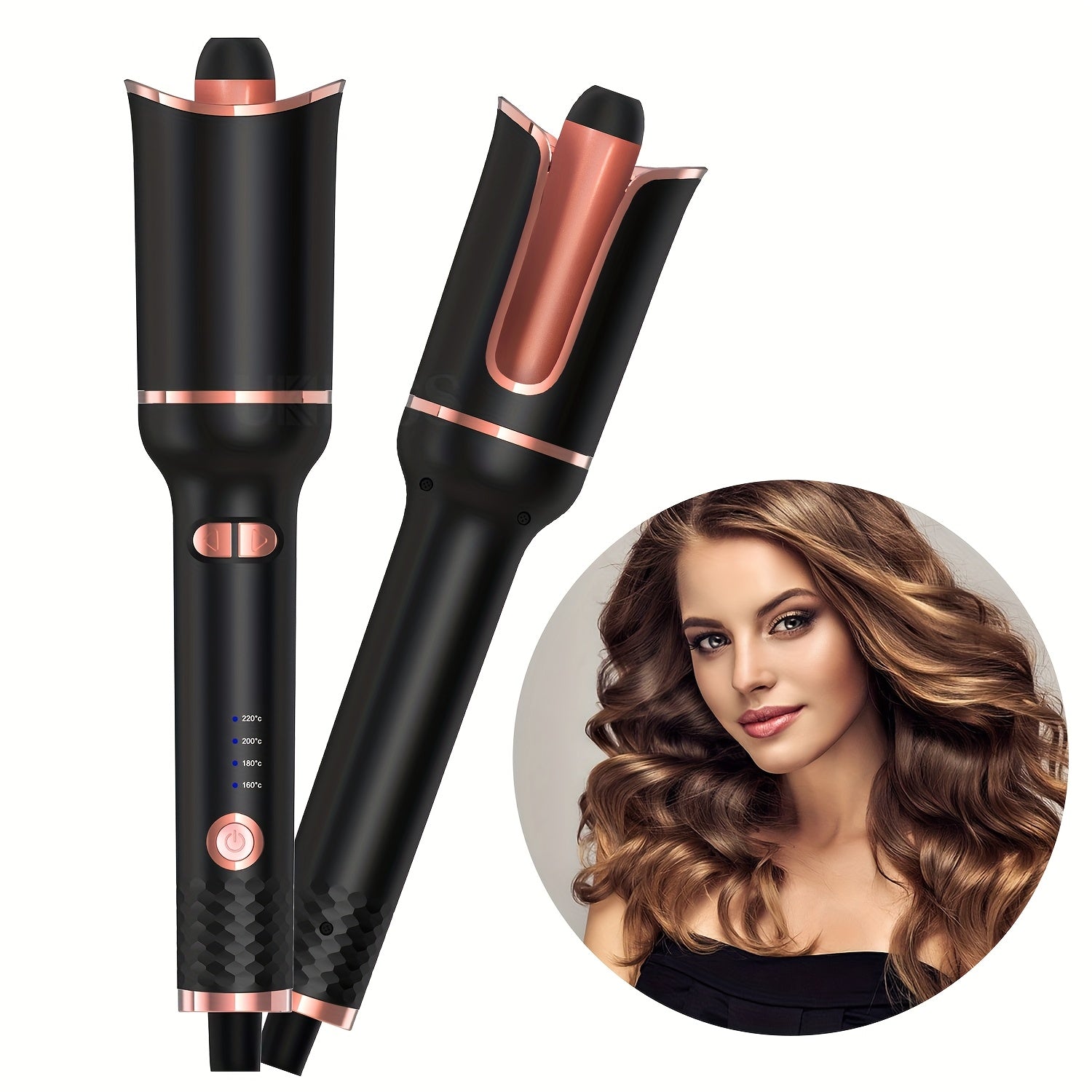 Curling Iron with Ceramic Rotating Barrel 6 Temp Settings Auto Shut-Off Fast Heating
