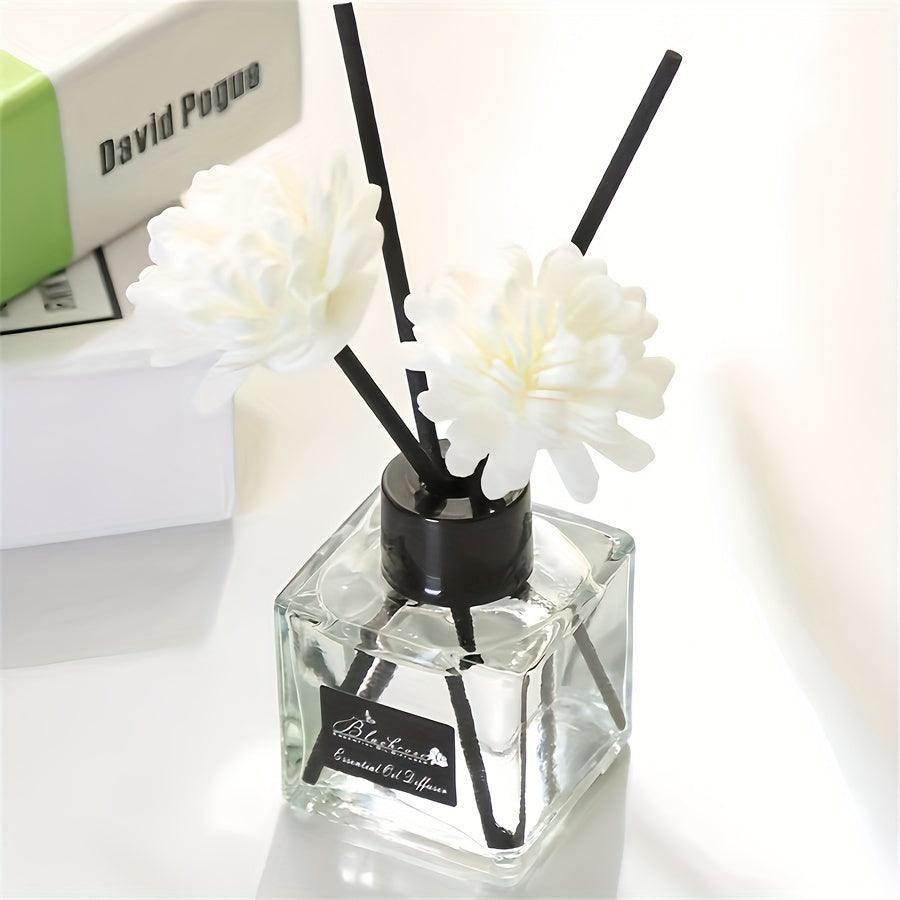 50ml Large Flameless Aromatherapy Diffuser with Reeds in Transparent Glass