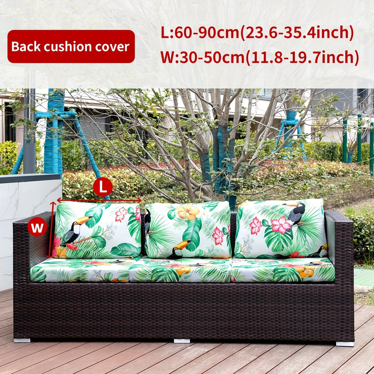 Набор чехлов для подушек для уличного дивана с богемским принтом животных, листьев и цветов