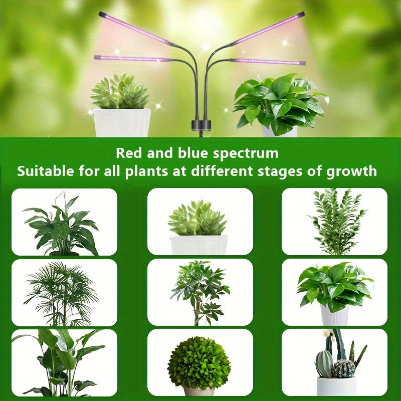 Indoor Plant Grow Light with 80 LEDs Full Spectrum Timed Seedling Lamp with Red Blue White Modes