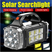 High-Powered LED Flashlight with Solar and USB Charging for Outdoor Activities