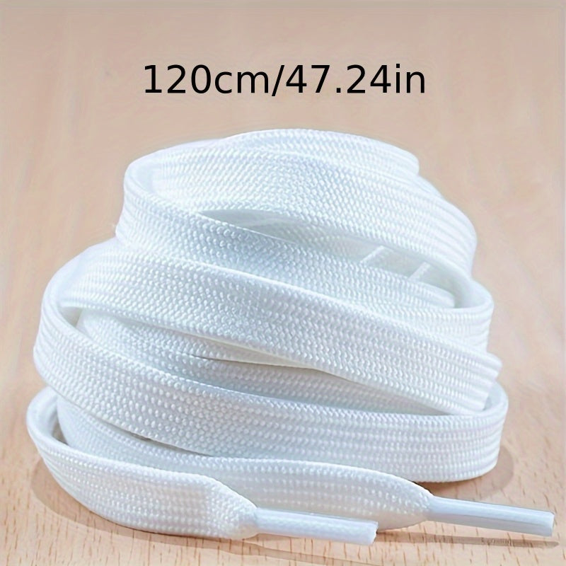 Unisex Polyester Flat Shoelaces 120cm Durable Sports Laces