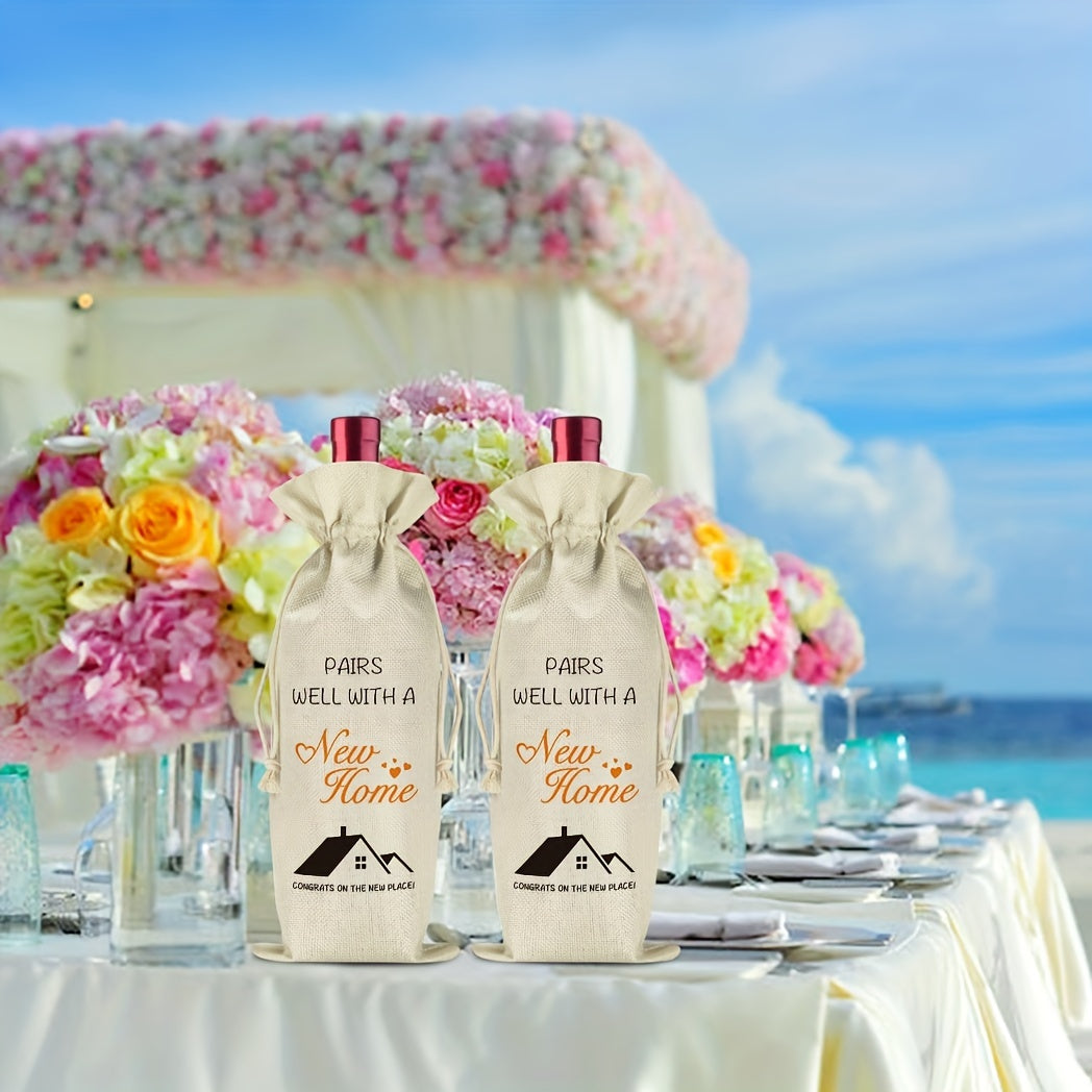 Homeowners Gift Bag Housewarming Wine Present for Men Women