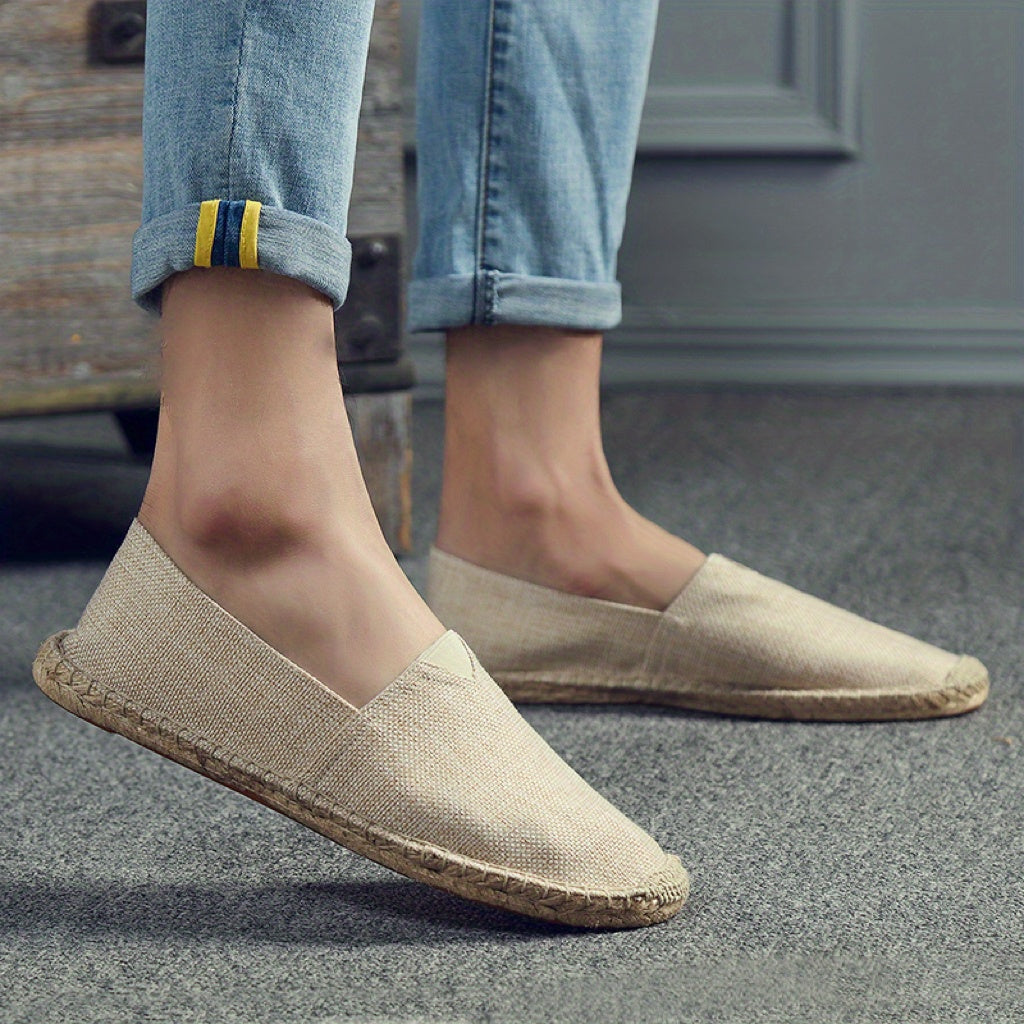 Women's Breathable Cotton Canvas Flat Shoes with Rubber Sole