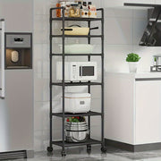 Multi-Functional 6-Tier Metal Rolling Storage Cart for Kitchen Bathroom Living Room