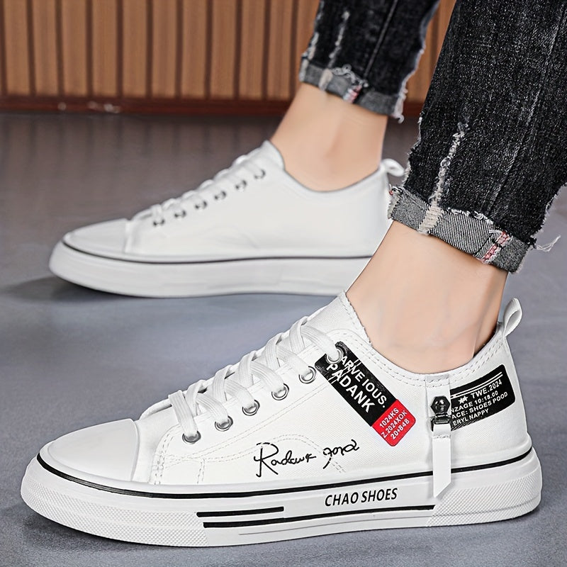 Men's Canvas Sneakers Low Top Casual Shoes for Outdoor Spring Summer