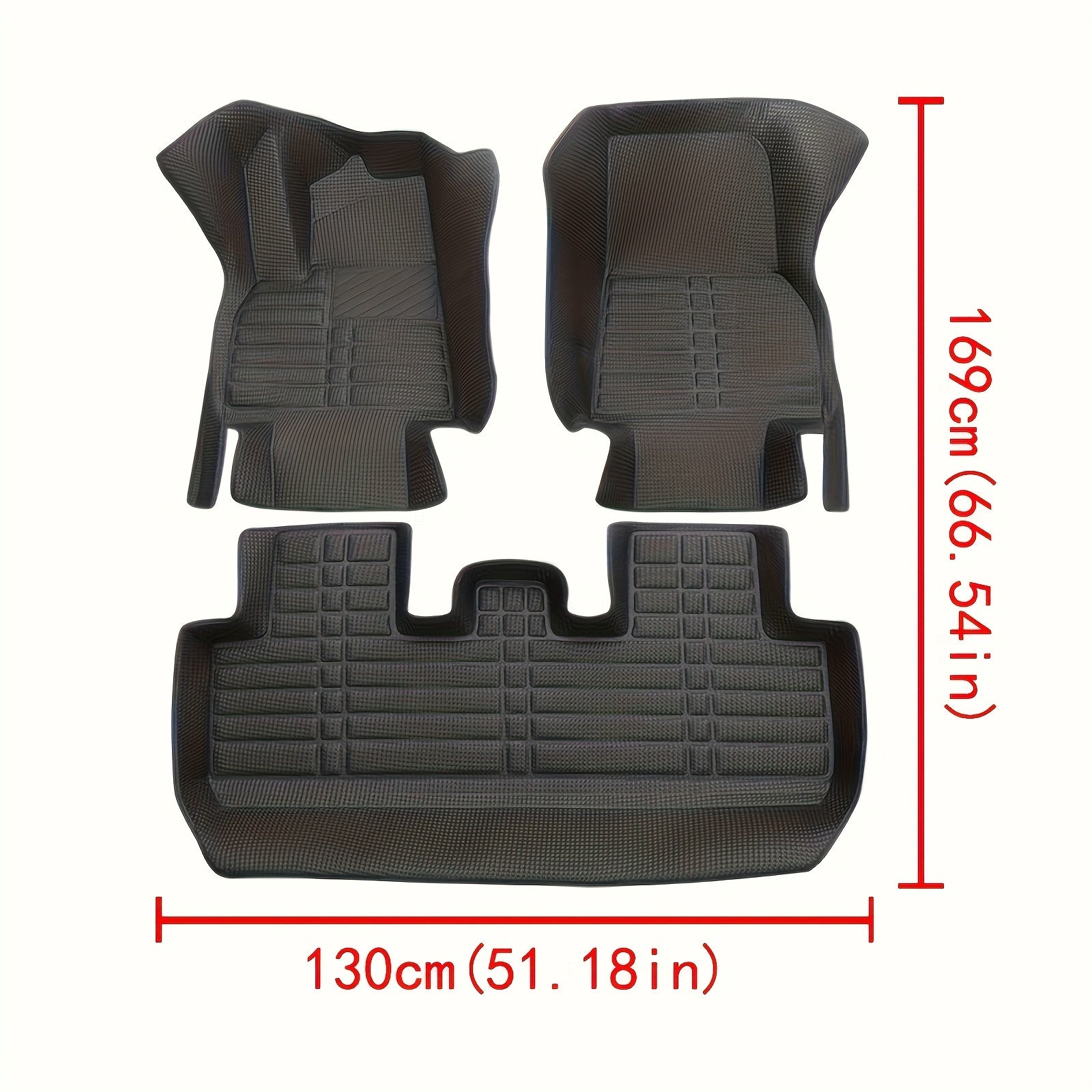 All-Weather Leather Floor Mats for Tesla Model Y 2020-2023 Full Set