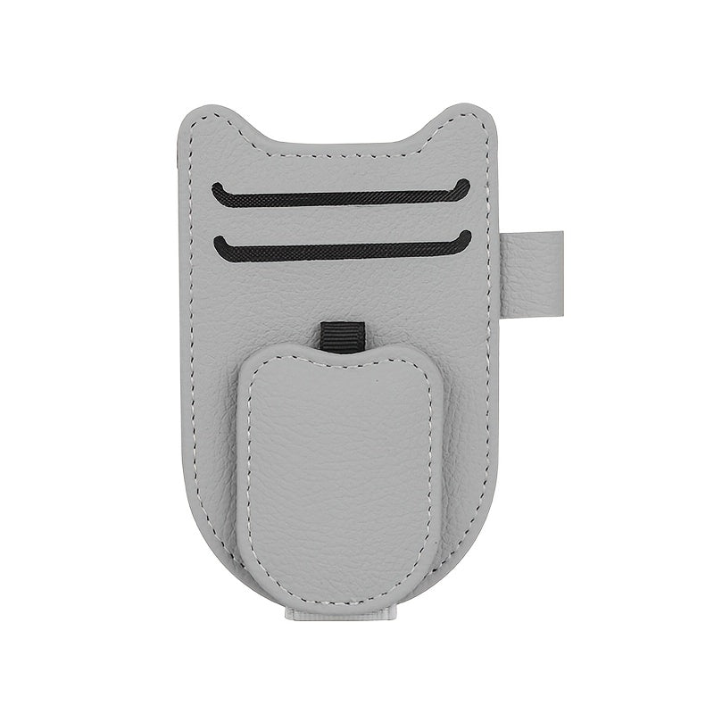 Ayollar uchun charm quyosh nuri himoyachisi va kliplar bilan mushuk quloqli dizayni bilan tashkil etuvchi