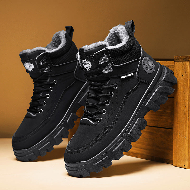 Women's Chunky Heel Slip-Resistant Ankle Boots Brown Black All-Season