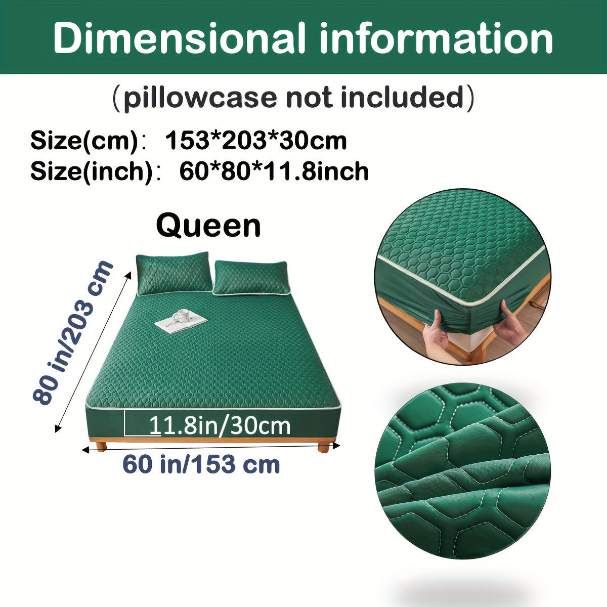 Muz his-tuyg'usi dizayni bilan Lateks Cool Matras Qoplamasi, Bir xil rang, Mashinada yuvish mumkin, Qalin tikilgan ip. Yotoqxonalarga, Talabalar yotoqxonalari, Mehmonxonalar uchun mos. Yostiq qoplamalari kiritilmagan.