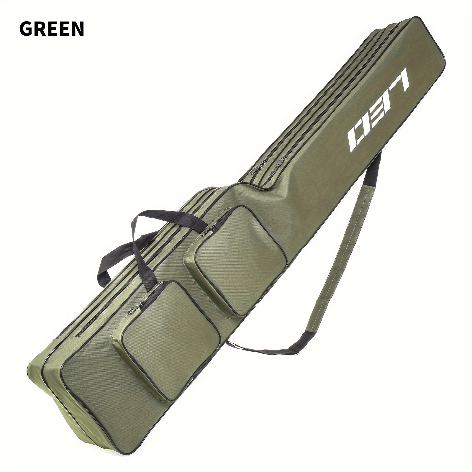 130sm/4.27ft Portativ baliq ovlash tayoqchalari va bobinlarni saqlash uchun tashkilotchi. Sayohat baliq ovlash asboblari uchun ikki qatlamli mustahkam Oksford saqlash sumkasi.