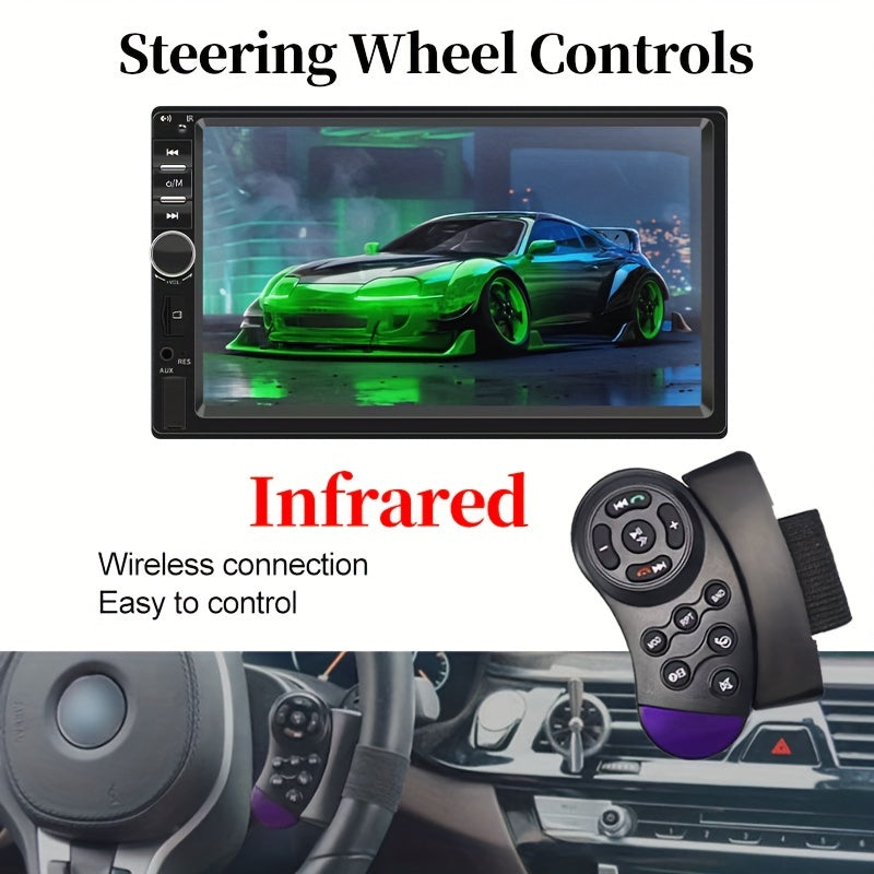7-Inch Touchscreen Car Multimedia Player with FM Radio USB Aux Wireless MirrorLink Rear View Camera Steering Wheel Control