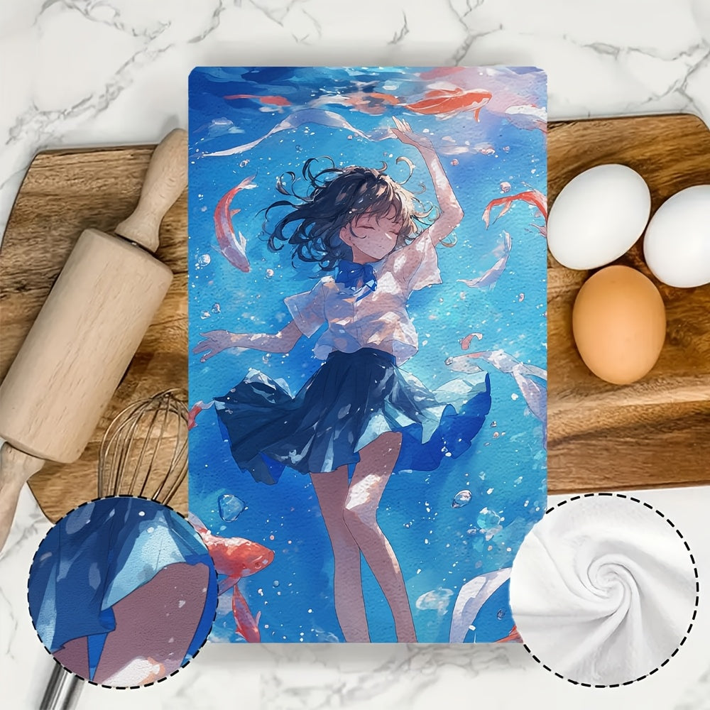 Set of 2 Ultra Soft Kitchen Towels 16x24 Inches Highly Absorbent Dish Towels