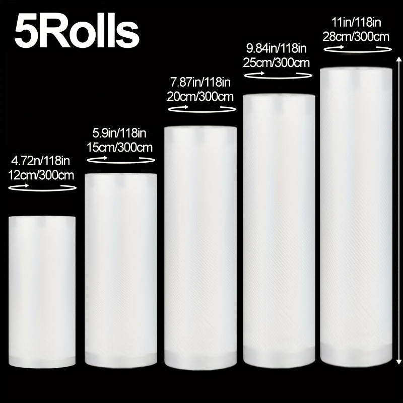 Vacuum Sealed Food Storage Bags 5 Sizes BPA-Free 300cm