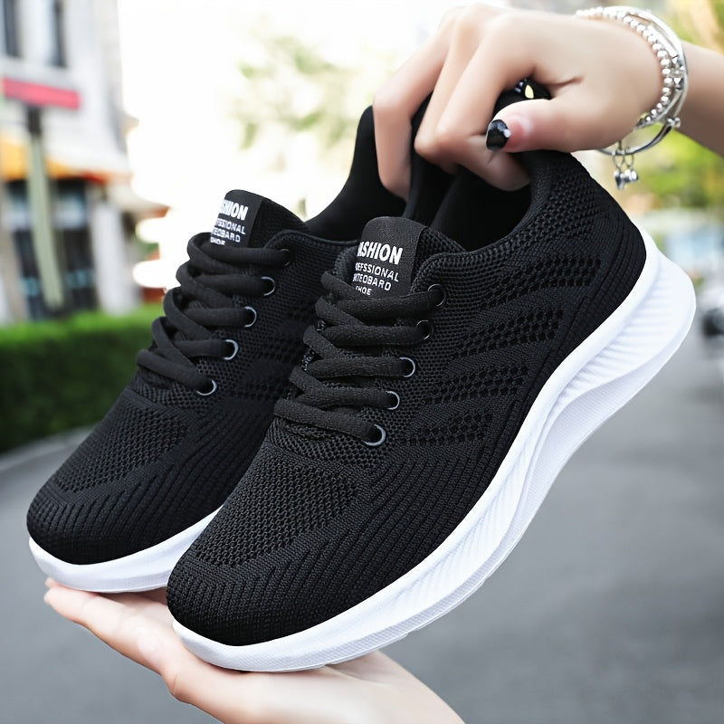 Women's Breathable Knit Sneakers Lightweight Slip-Resistant Casual Shoes
