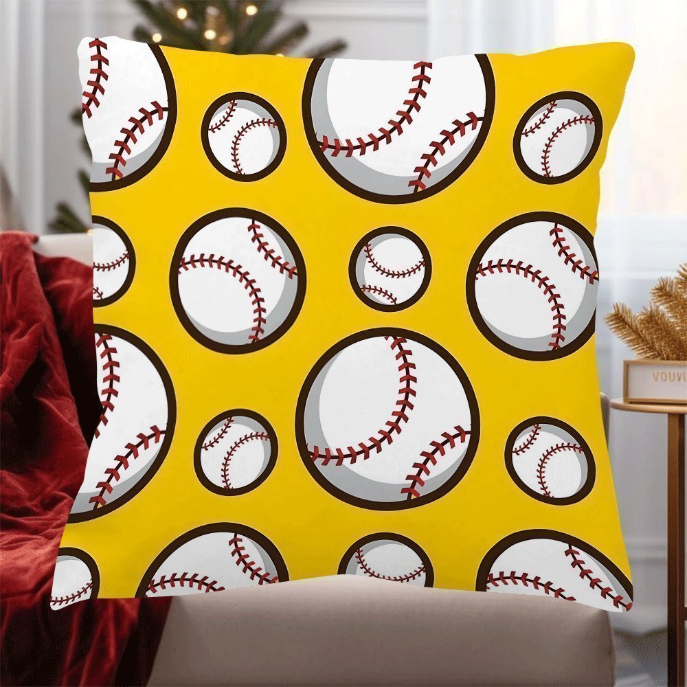 Sports Style Baseball Pillow Cover 45.72cm Square Decorative Cushion Cover for Home Sofa Bedroom