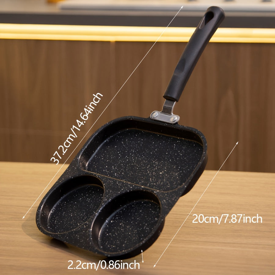Stainless Steel Non-Stick Frying Pan 3/4-Section Heat-Resistant Handle for Cooking