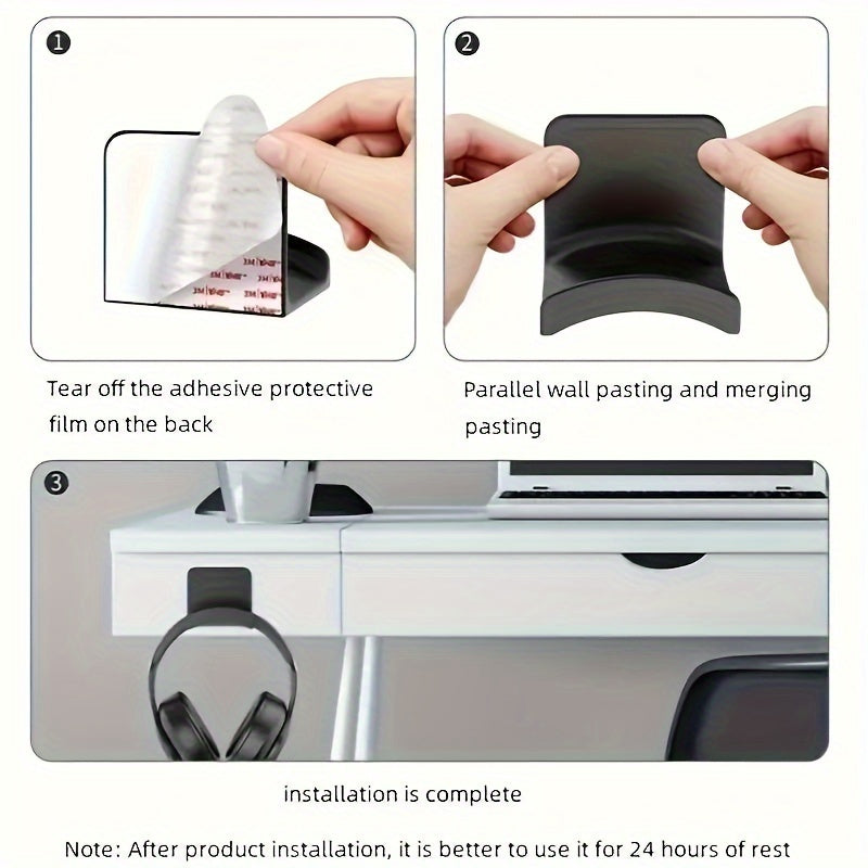 Wall-Mount Headphone Stand with Utility Hooks, Space-Saving, Easy Installation