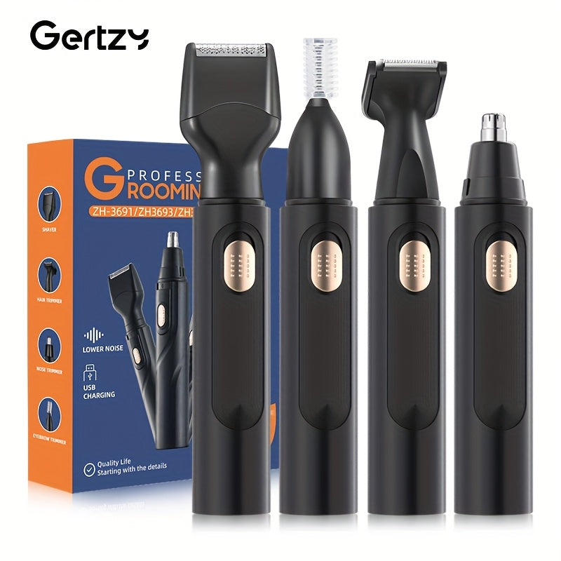 4-in-1 Professional Beauty Set Nose Ear Hair Trimmer Beard Eyebrow Shaver USB Rechargeable