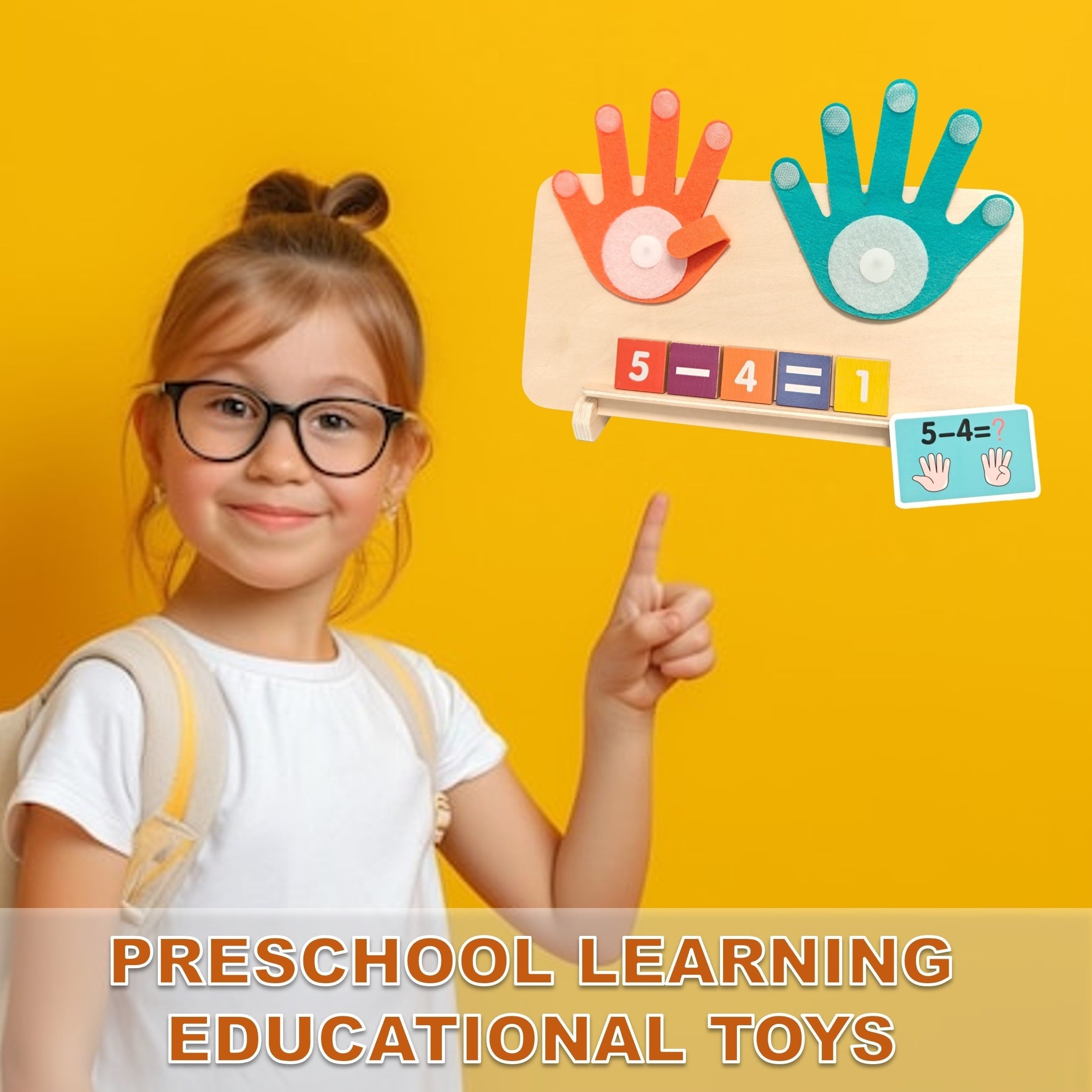 Wooden Finger Math Toy for Kids Educational Counting and Addition Tool Bright Colors