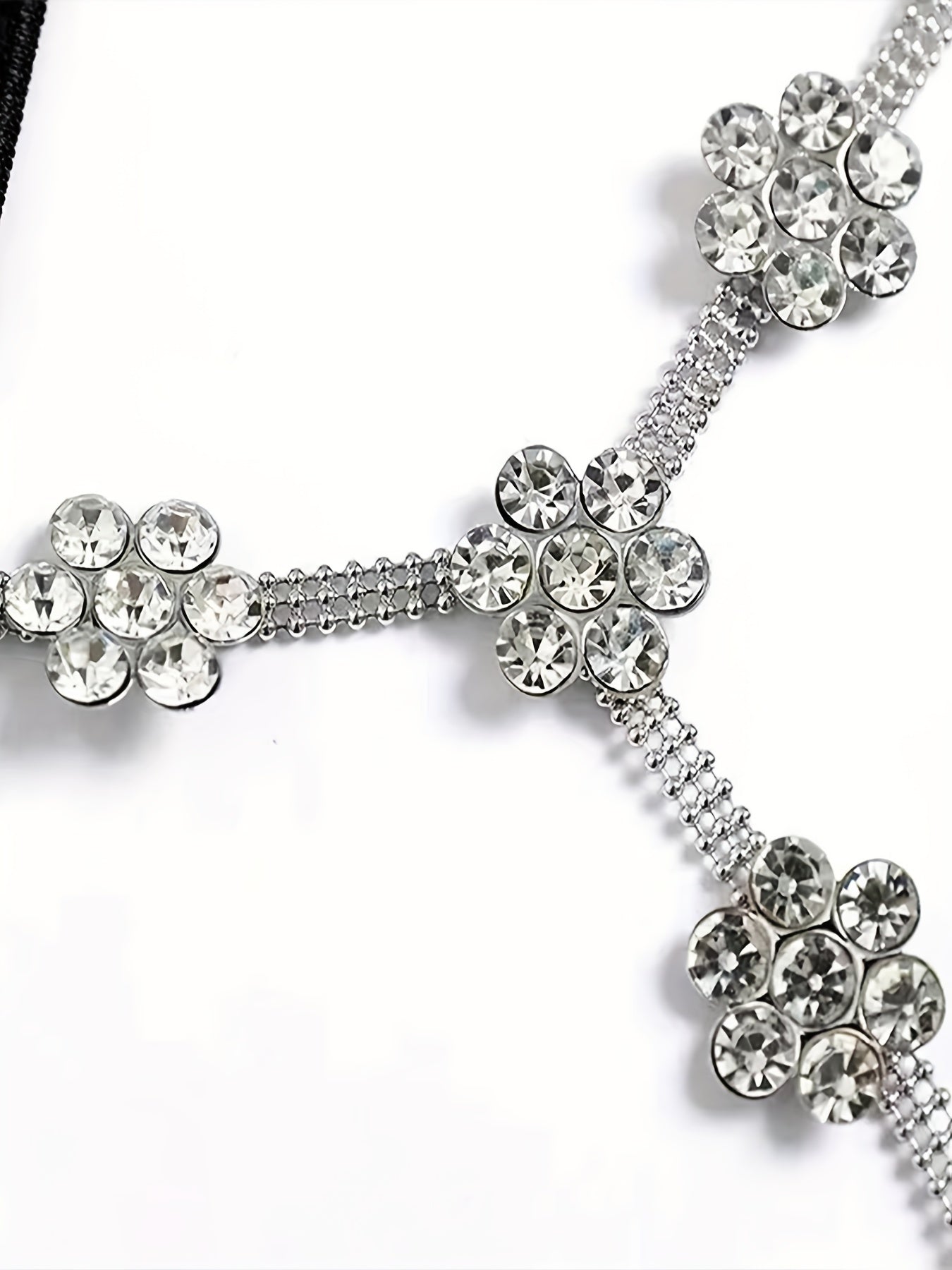 Plus size ayollar uchun gul motifli rhinestone bilan bezatilgan string thong ichki kiyim