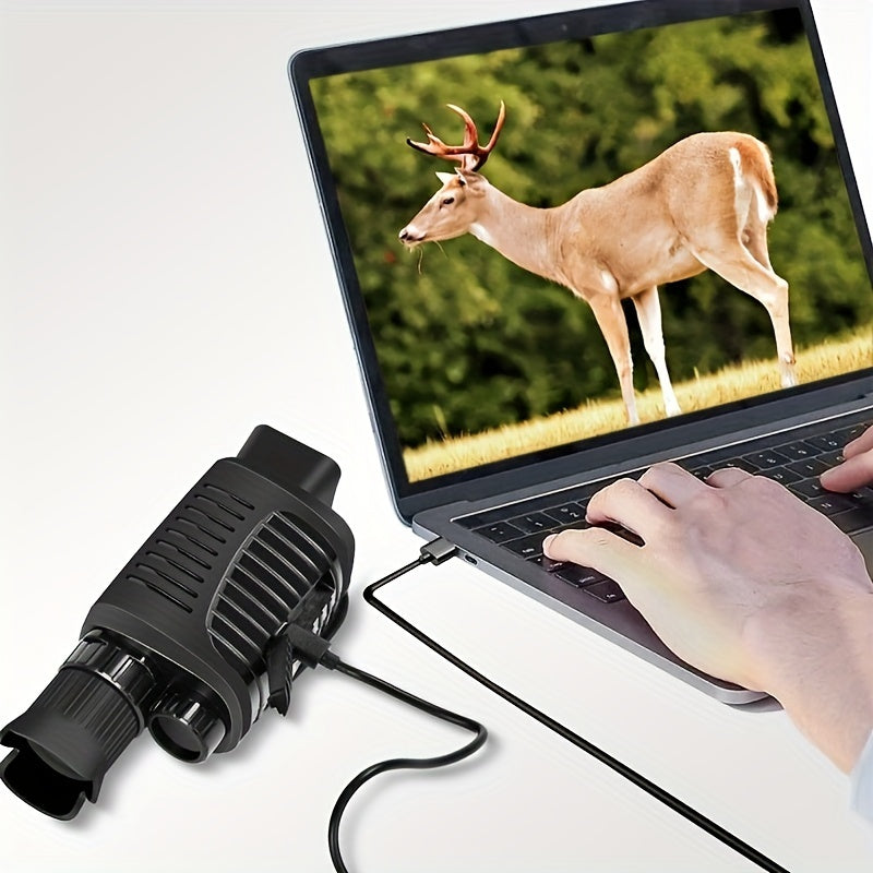 Mira de visión nocturna infrarroja con soporte de zoom digital 10X para tarjeta TF de hasta 256GB Negro