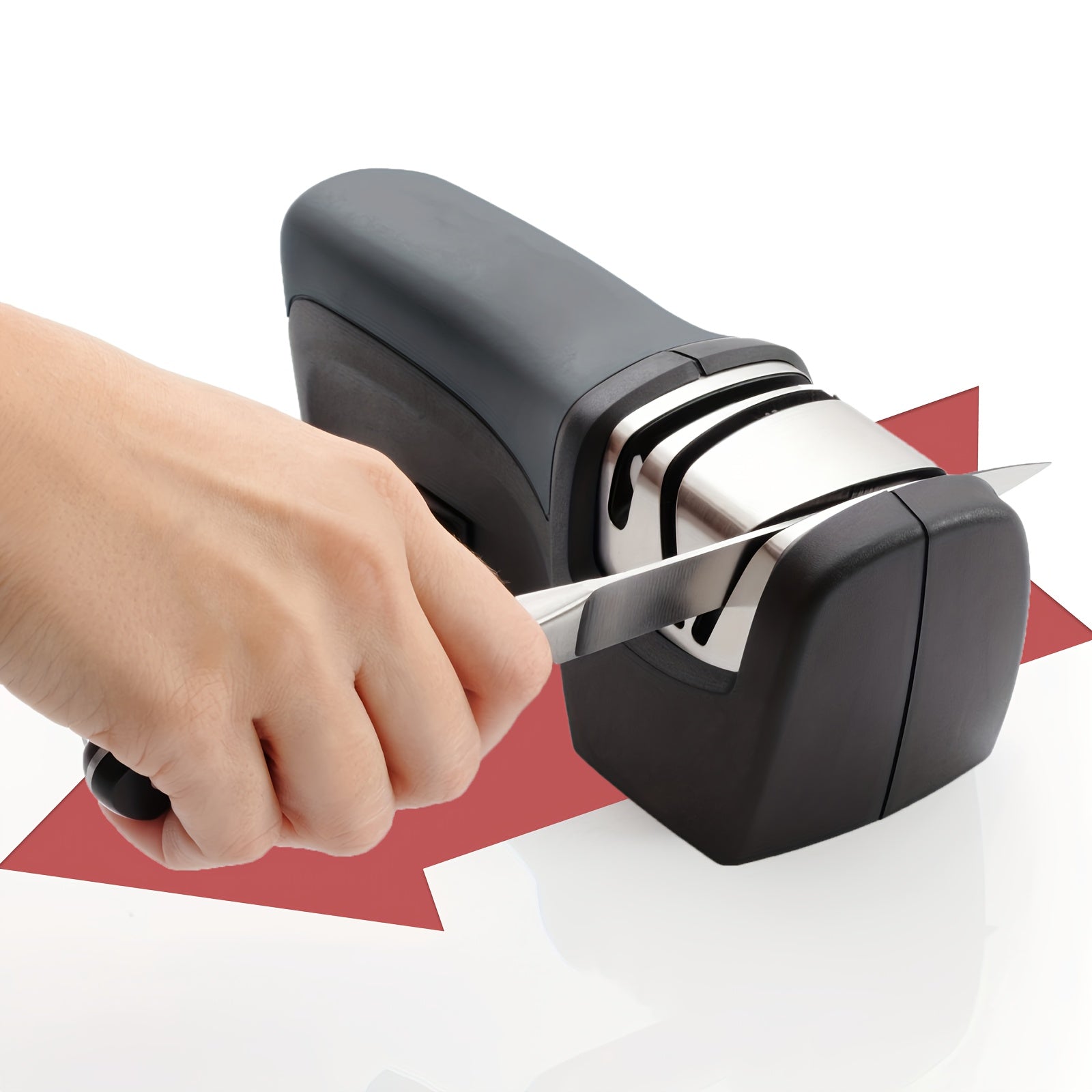 Электрическая точилка для ножей USB портативная с синтетическими колесами, керамическими стержнями, нескользящей основой