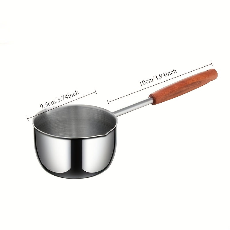 Stainless Steel Oil Pouring Pot, Compact Mini Soup Pan for Cooking and Outdoor Use