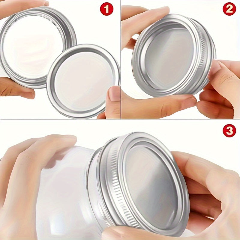 20 Pieces Can Lid Set for Regular and Wide Mouth Mason Jars with Silicone Sealing Rings