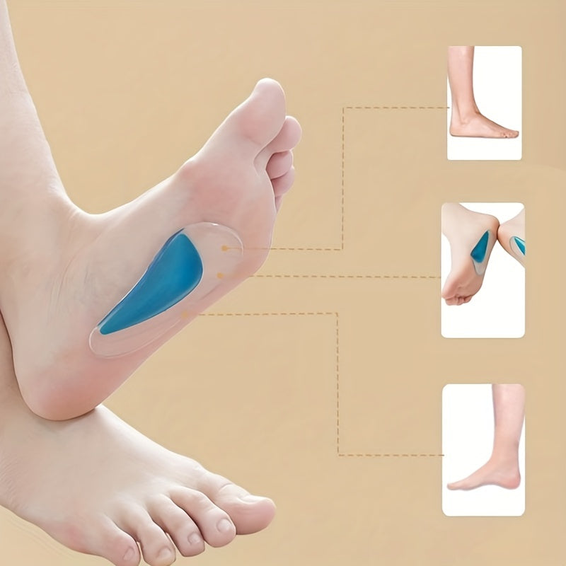 2 Pieces Gel Insoles for Flat Feet Support Silicone Comfort Insole Pads