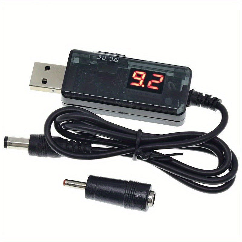 Convertidor USB de aumento con pantalla LED 5V a 9V/12V Fuente de alimentación para carga y dispositivos
