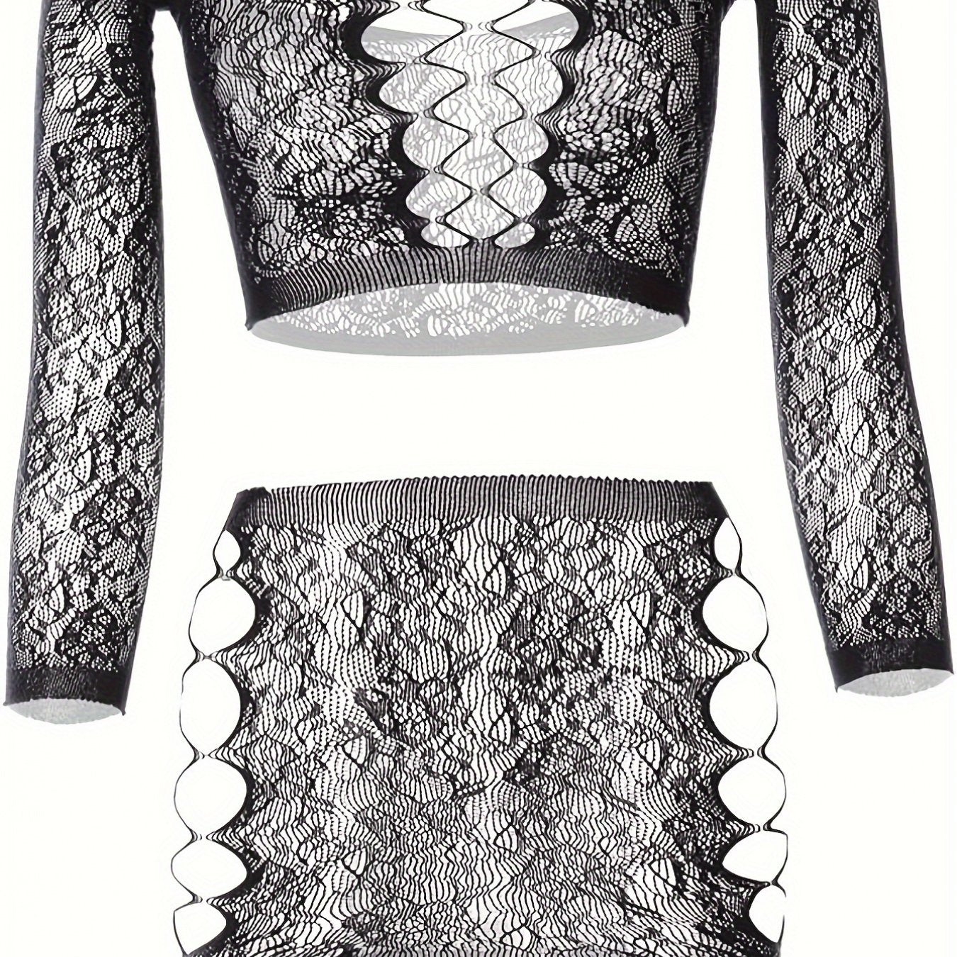 Women's Mesh Lingerie Set with Mini Skirt for Sexy and Attractive Look