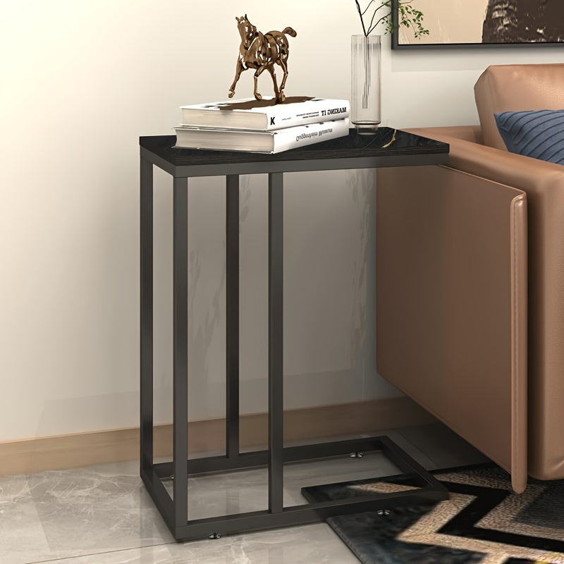 C-Shaped End Table for Couch Bed Large Surface Zinc Steel Eco-Friendly