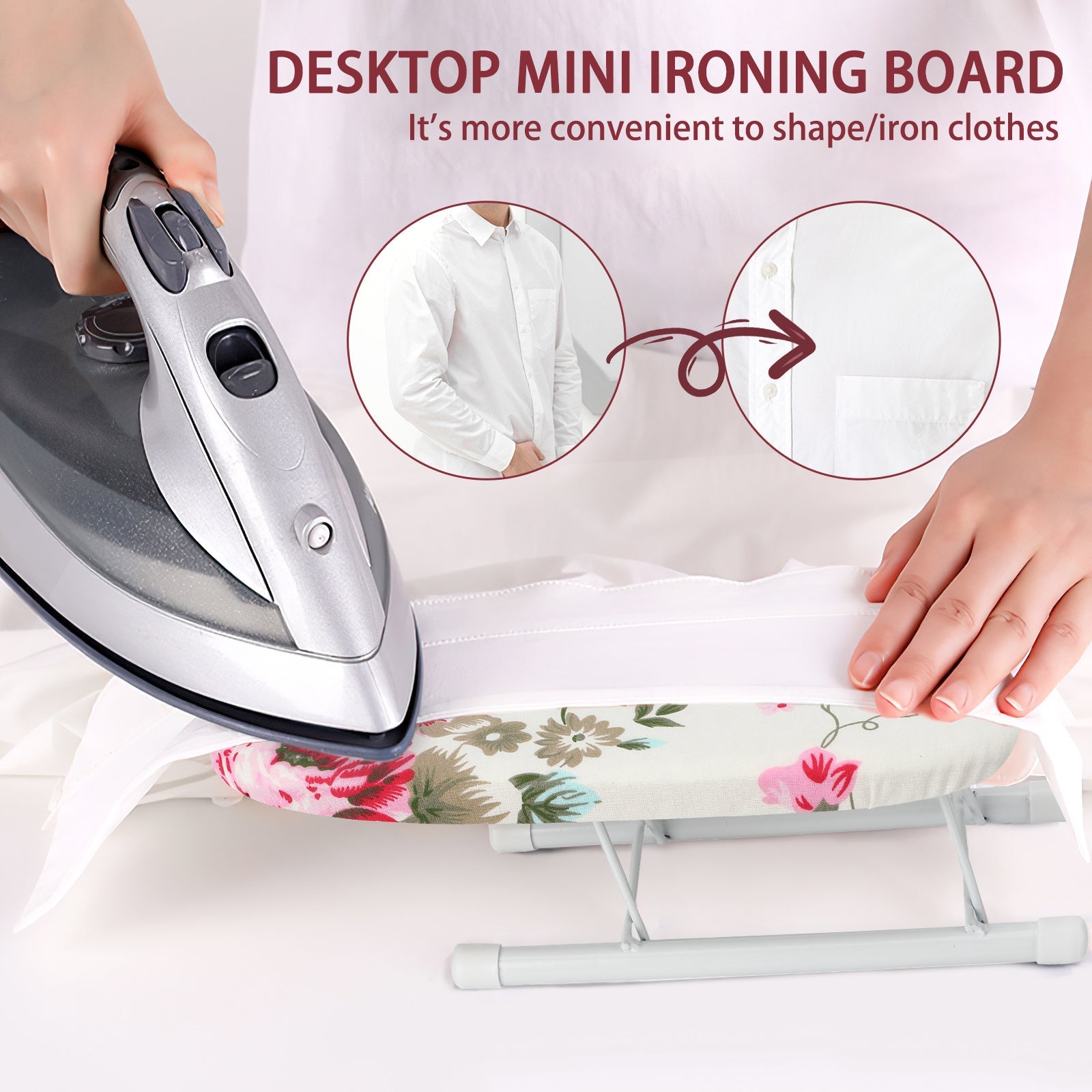 Mustahkam zanglamas po'latdan yasalgan dazmol taxtasi, yig'iladigan oyoqlari bilan - uyda, qo'l san'atida va harakatda foydalanish uchun ideal.