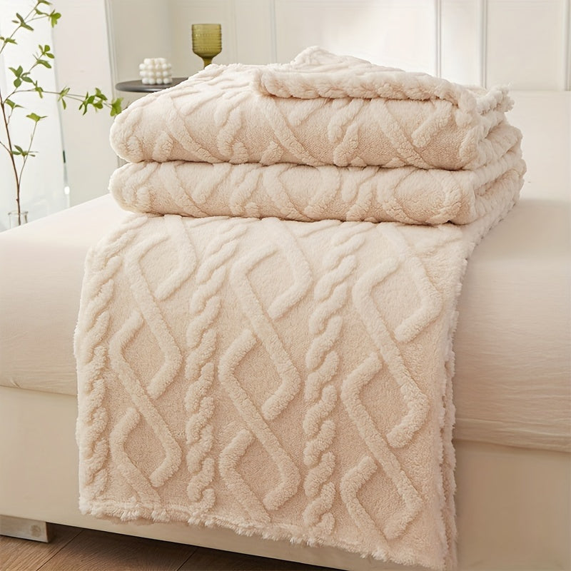 Koral Fleece tashlash plashkasi Geometrik naqsh Ultra-yumshoq qulay yengil barcha mavsum uchun