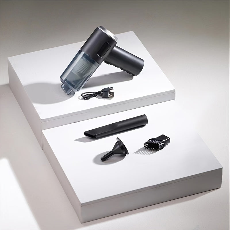 Yengil simsiz avtomobil changyutgichi, yuqori so'rish quvvati va qayta zaryadlanadigan batareyaga ega, uy va avtomobil tozalash uchun ideal.