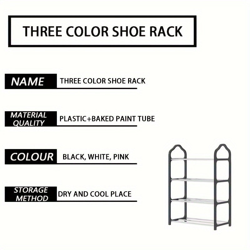 4-Tier Shoe Rack Organizer Dust-Proof Space Saver for Home Dorms