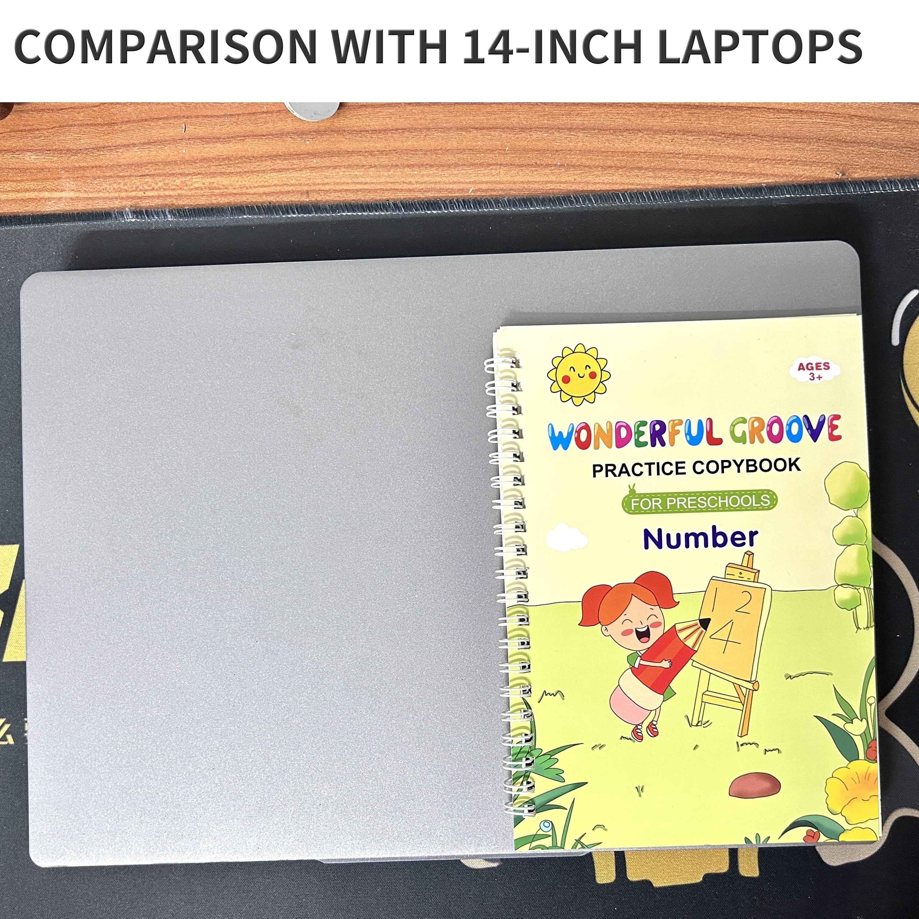 Libros reutilizables de caligrafía y escritura a mano para aprendizaje temprano, set de 4 para niños de 3+ años