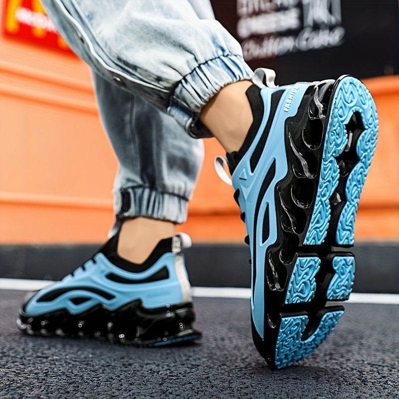 Men's Running Shoes Breathable Mesh Athletic Sneakers Lace-Up TPU Sole Casual