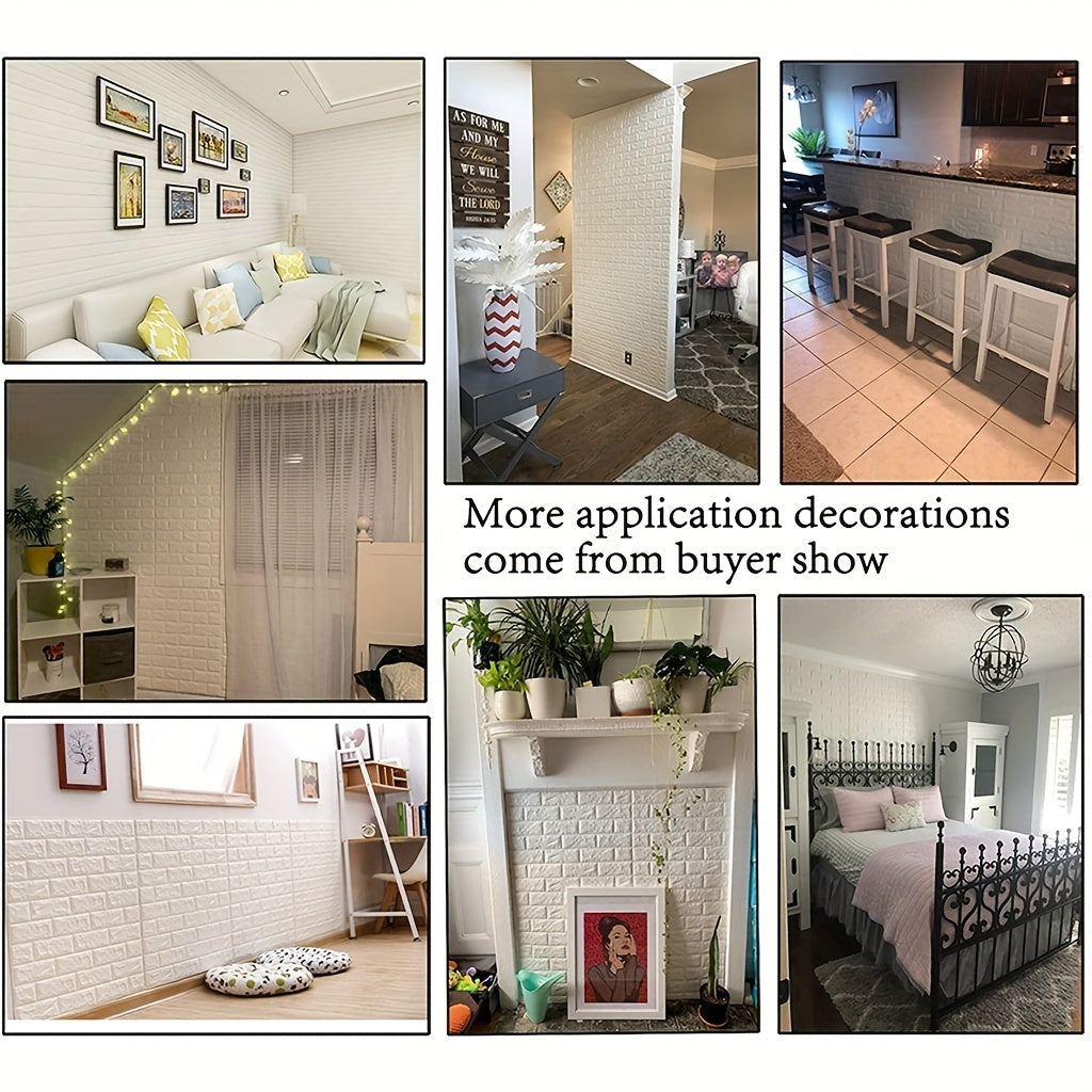 3D Wall Tile Stickers Self-Adhesive Waterproof Brick Pattern for Kitchen Bathroom Living Room Corridor 20/50/100 pcs