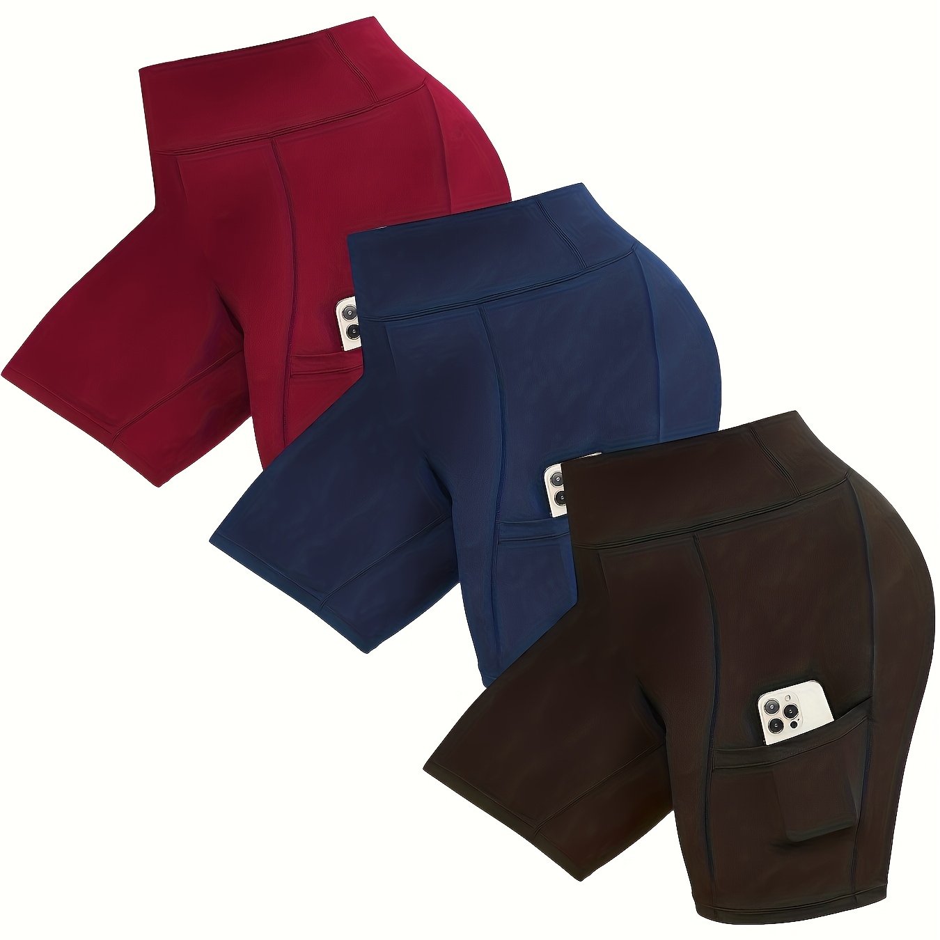 Брюки для женщин больших размеров безшовные с высокой талией и карманами