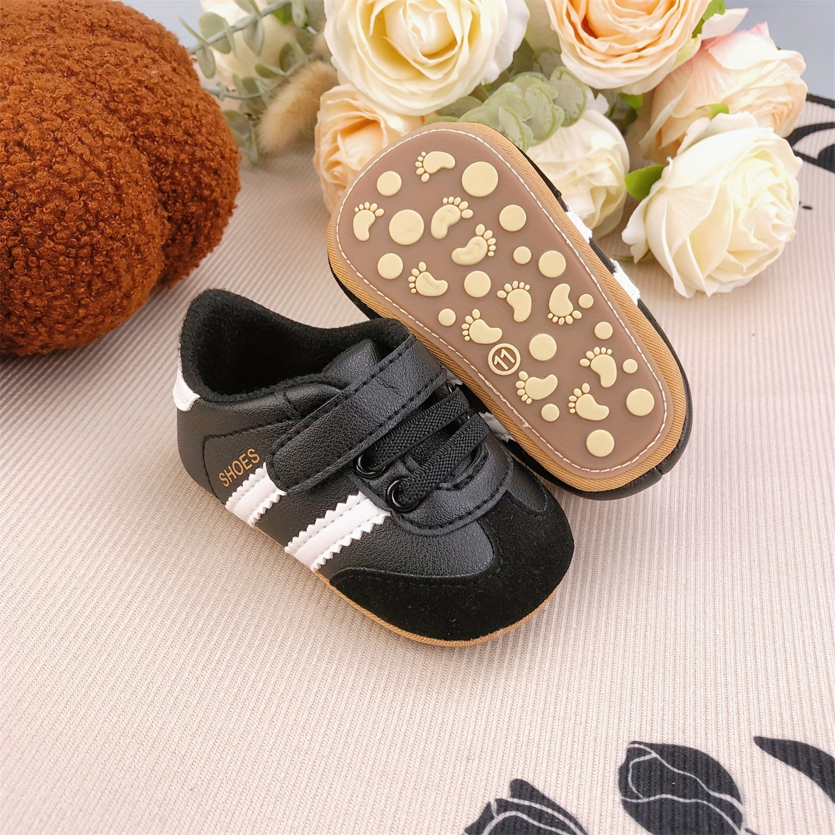 Infant Toddler Shoes Spring Fall Soft Rubber Sole Anti-slip Striped Low Top Casual Fashion