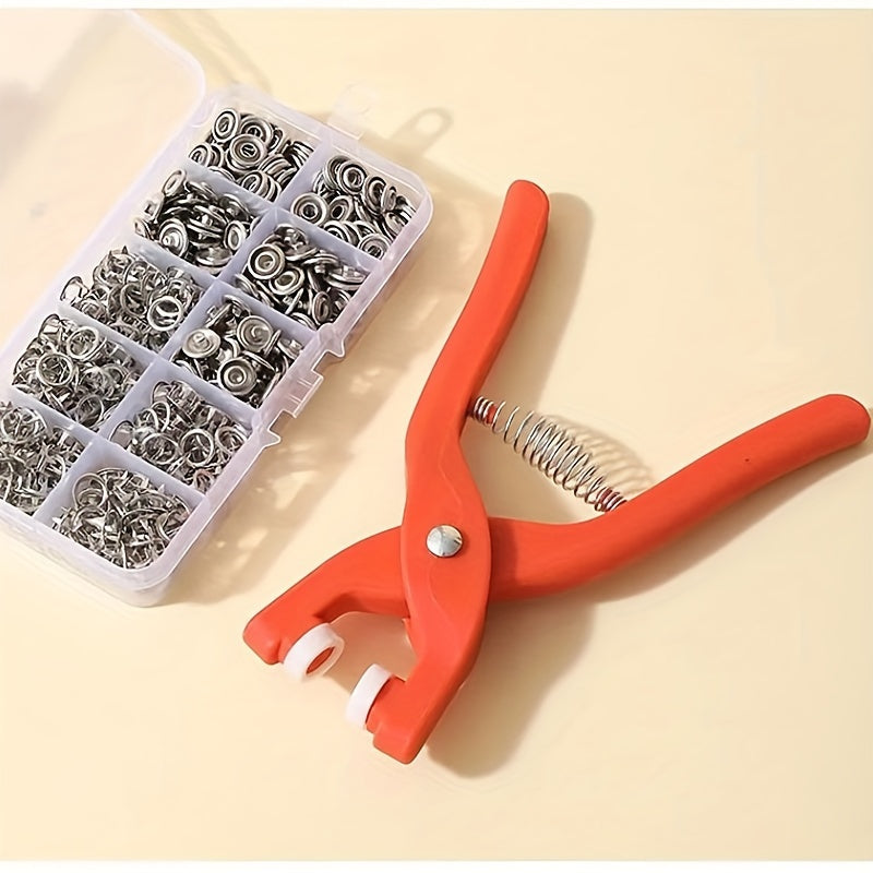 Snap Button Kit with Hand Pressure Pliers and 50 Snap Buttons for Sewing and Crafts
