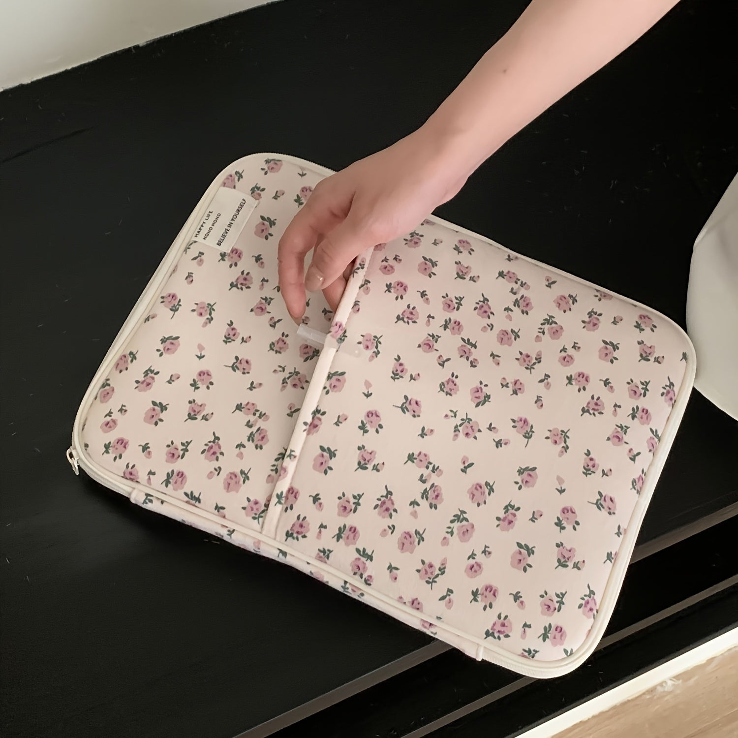 Розовый цветочный чехол для ноутбуков и планшетов 25,4-35,56 см Полиэстер дизайн Кавай