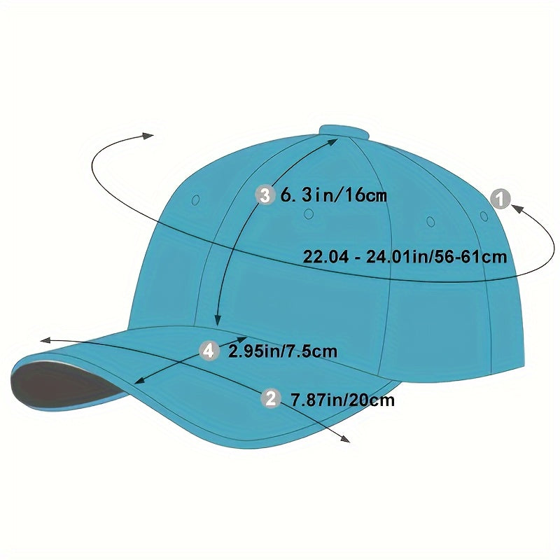 Embroidered Letter Baseball Cap for Outdoor Activities Black 100% Cotton
