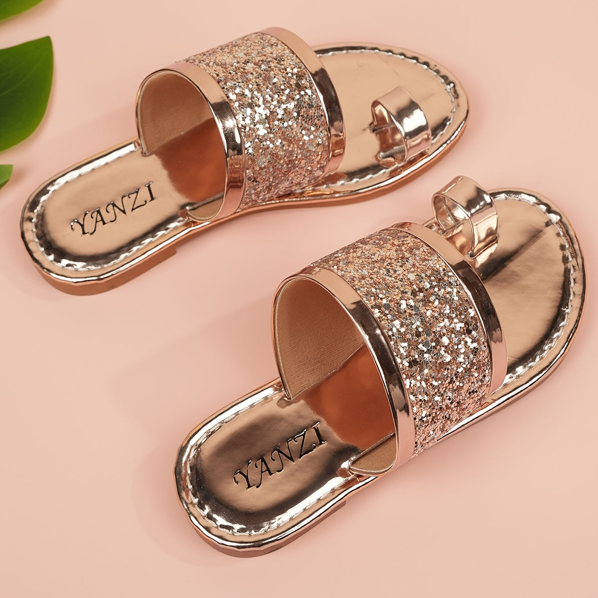 Детские летние уличные тапочки с пайетками, легкая повседневная обувь