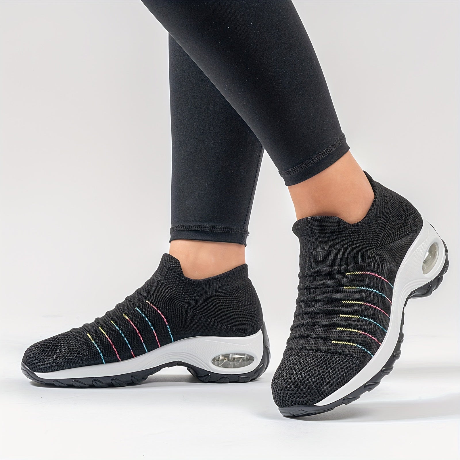 Women's Breathable Knit Running Shoes Low-Top Slip-On All-Season Comfort