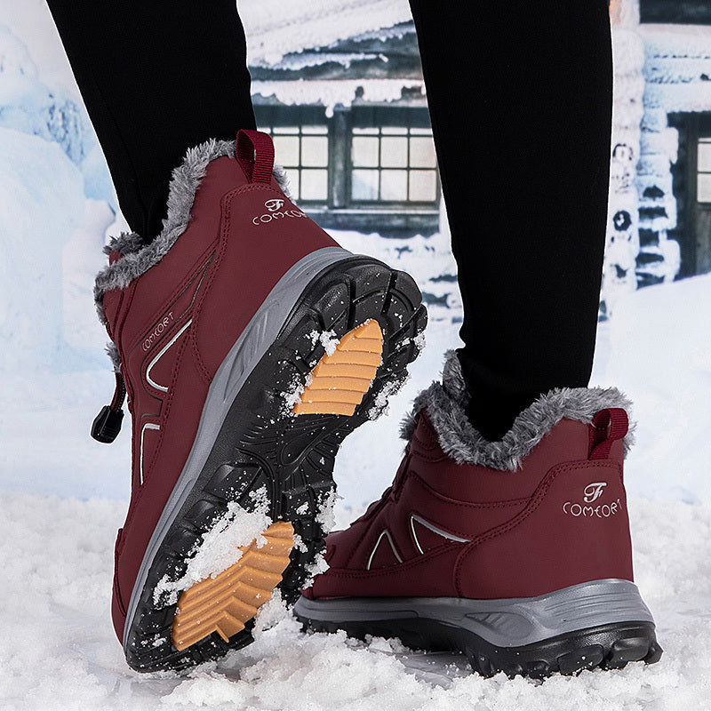 Women's Winter Slip-On Shoes Non-Slip EVA Sole Cushioned Maroon Everyday Footwear