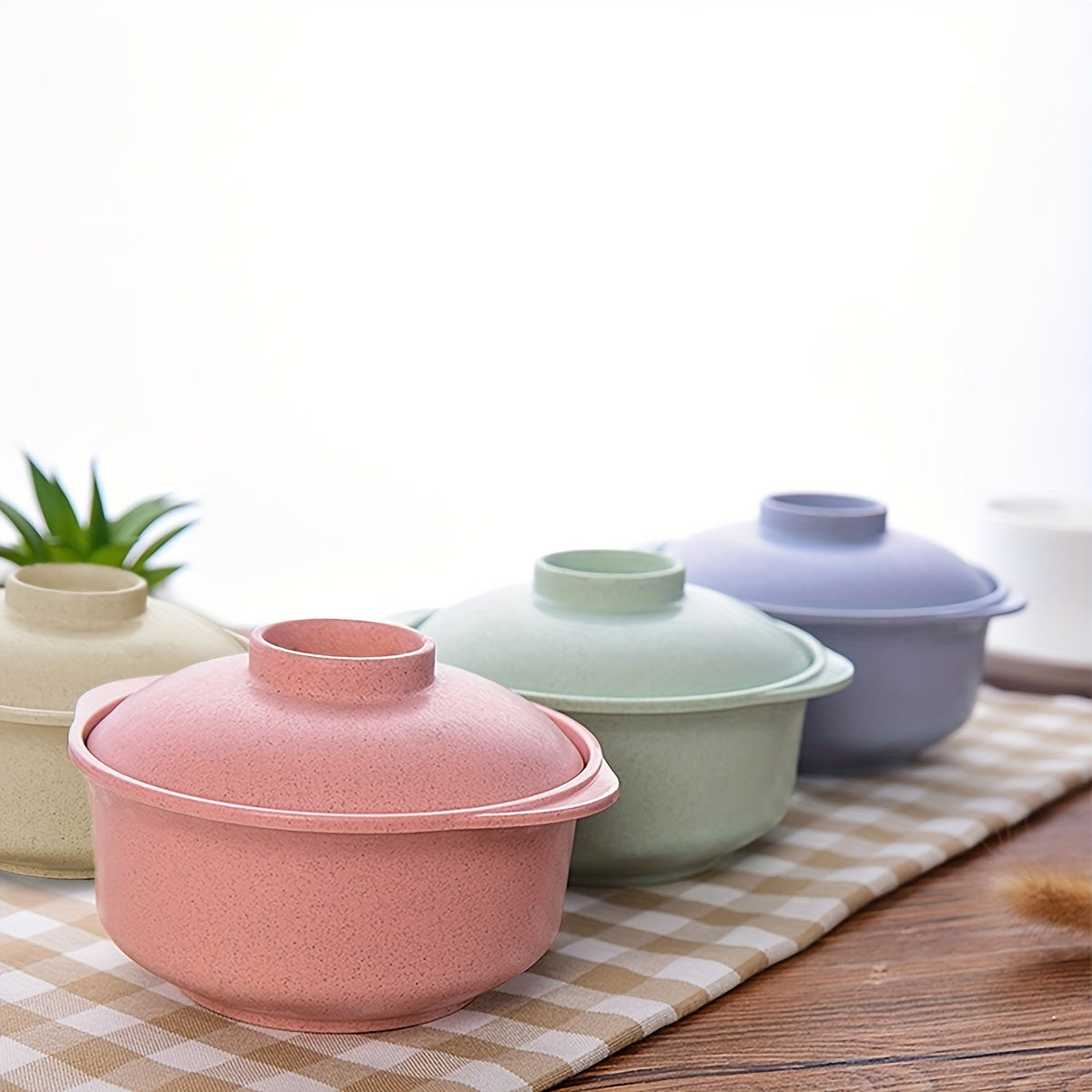 Juego de recipientes de almacenamiento de alimentos antideslizantes para fideos y arroz con tapas