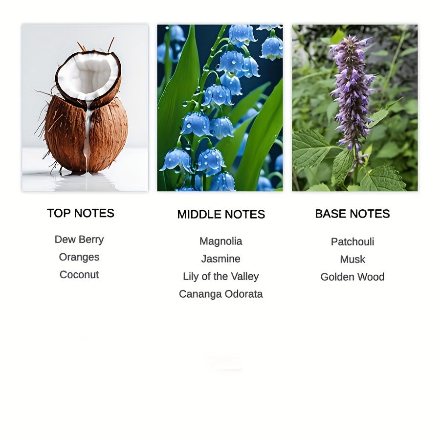 Women's Floral Perfume with Apple, Jasmine, Lily of the Valley, Coconut, and Orange Notes